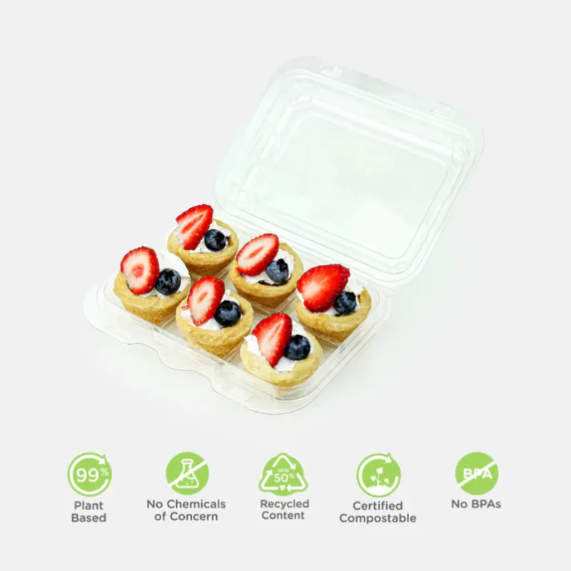 Takeaway Disposable plastic 6 pack Macaron and Cupcake Package container