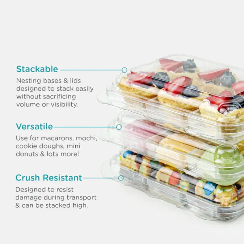 Takeaway Disposable plastic 6 pack Macaron and Cupcake Package container