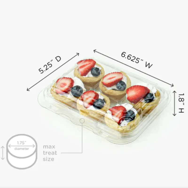 Takeaway Disposable plastic 6 pack Macaron and Cupcake Package container