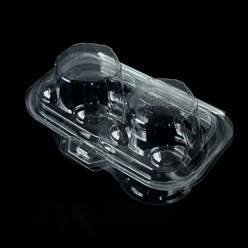 Disposable 2 Pack Clear Hinged Cupcake Container