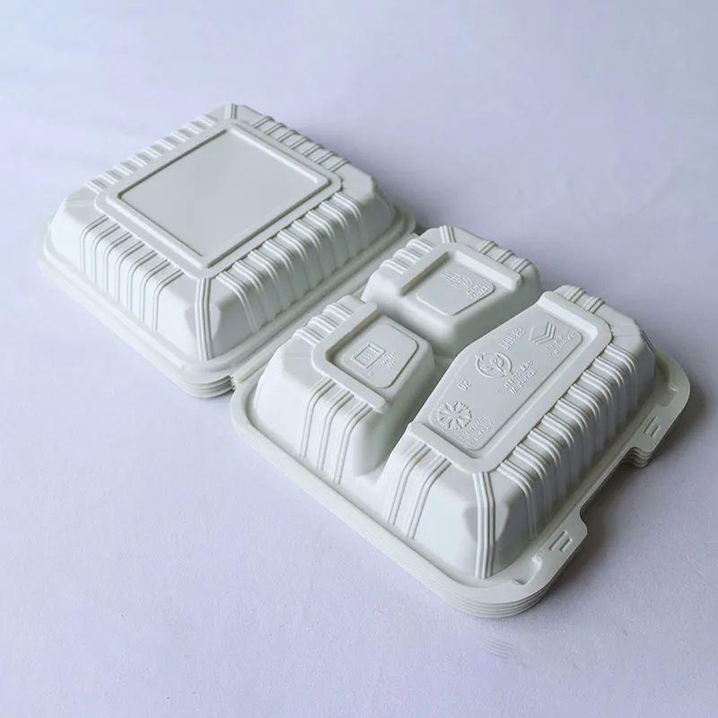 Disposable Sturdy Thermoformed Plastic Box 3 Compartment Large Hinged Lid PP Take Out Food Container