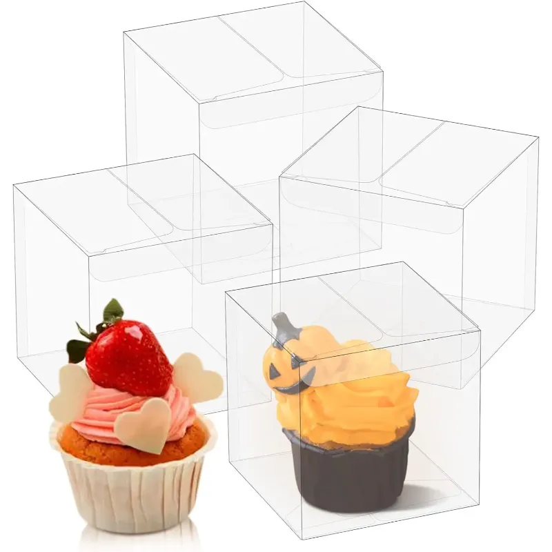 Transparent Plastic Folding Box Different Sizes Square Clear Packaging Gift Boxes