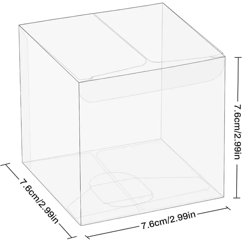 Transparent Plastic Folding Box Different Sizes Square Clear Packaging Gift Boxes