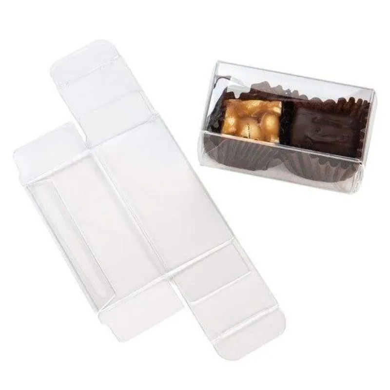 Custom Hard Clear Folding Gift Box Transparent Candy Nested Rectangular Plastic Packaging Box